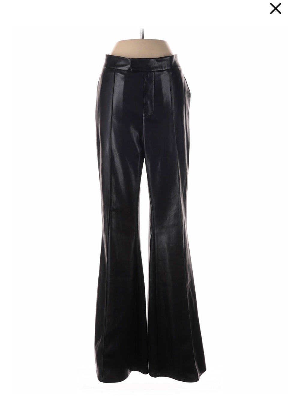 7 For All Mankind Black Faux Leather Flare Pants SIZE SMALL